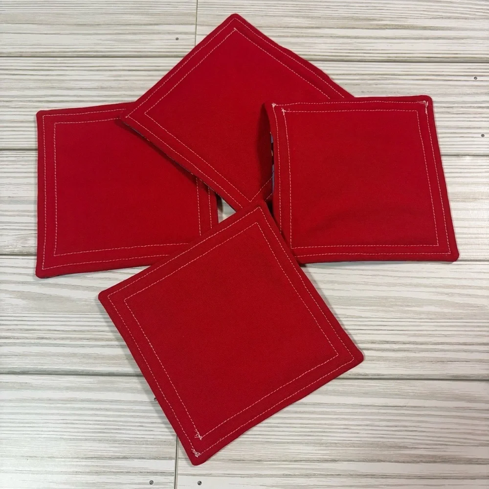 Handmade Fall Gnome Absorbent Fabric Coasters Set of 4